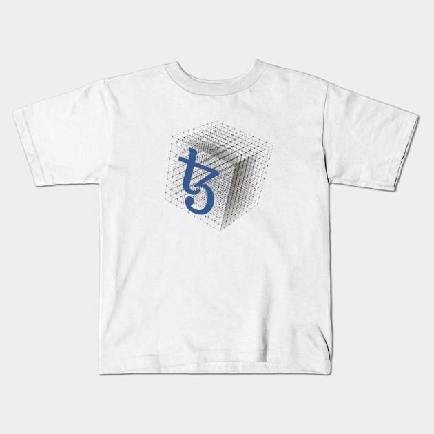 Tezos [3D block] Kids T-Shirt by blockchainshirts